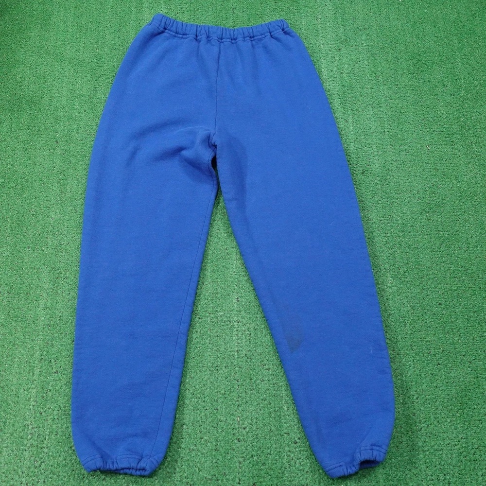 Vintage Russell Athletic Pants S Blue Fleece Sweatpants Elastic Made USA 90s - Picture 6 of 10